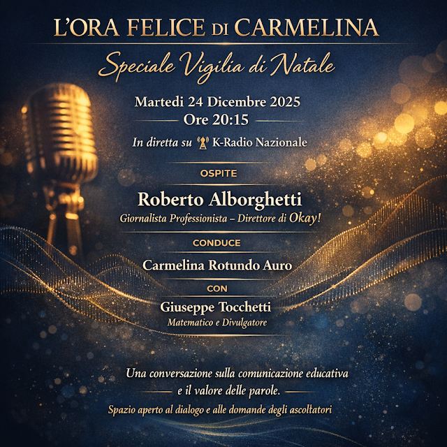 Speciale Vigilia di Natale: questa sera “L’Ora Felice” con Roberto Alborghetti e Carmelina Rotundo Auro