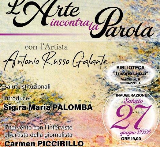 A Spinazzola l'arte incontra la parola: la mostra personale del Prof. Antonio Russo Galante alla Biblioteca Trisorio Liuzzi