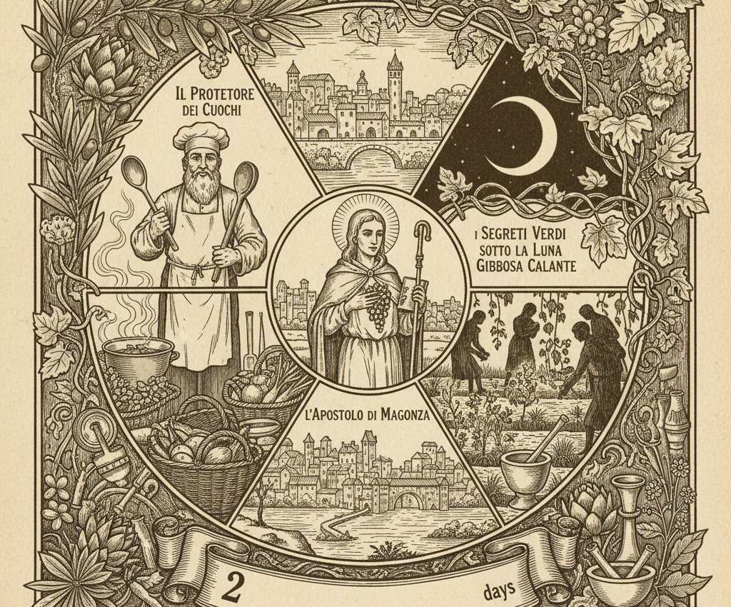 L'Almanacco di Trani Italia News: Il Protettore dei Cuochi, l'Apostolo di Magonza e i Segreti Verdi sotto la Luna Gibbosa Calante