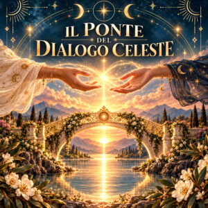 Illustrazione simbolica del Ponte del Dialogo, lettura divinatoria per la comunicazione, creata con intelligenza artificiale